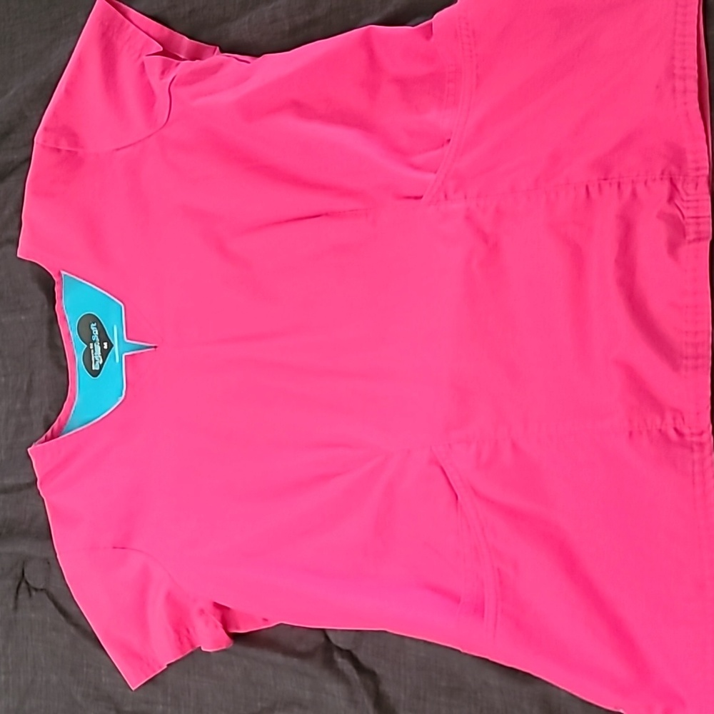 Butter Soft Hot Pink Scrub Top